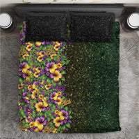 Hawaii Mardi Gras Bedding Set Tropical Flowers Glitter Style
