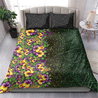 Hawaii Mardi Gras Bedding Set Tropical Flowers Glitter Style