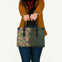 Hawaii Mardi Gras Leather Bag Tropical Flowers Glitter Style