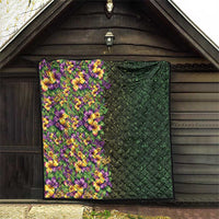 Hawaii Mardi Gras Quilt Tropical Flowers Glitter Style