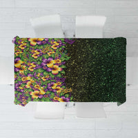 Hawaii Mardi Gras Tablecloth Tropical Flowers Glitter Style