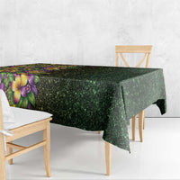 Hawaii Mardi Gras Tablecloth Tropical Flowers Glitter Style
