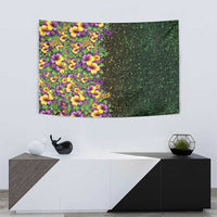 Hawaii Mardi Gras Tapestry Tropical Flowers Glitter Style