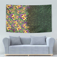 Hawaii Mardi Gras Tapestry Tropical Flowers Glitter Style
