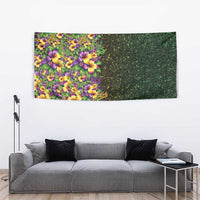 Hawaii Mardi Gras Tapestry Tropical Flowers Glitter Style