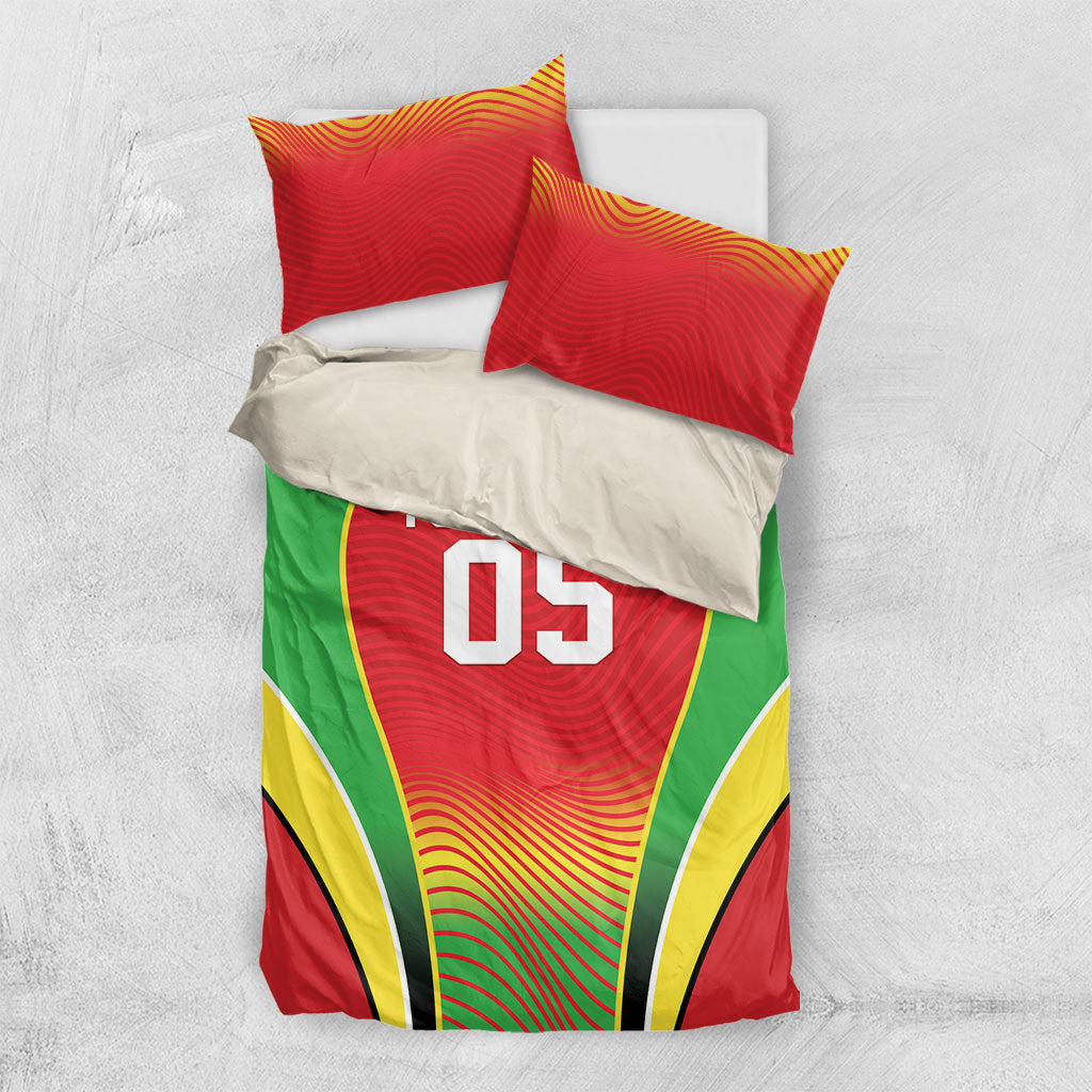 Custom Guyana 2026 Cricket Bedding Set Come On Warriors