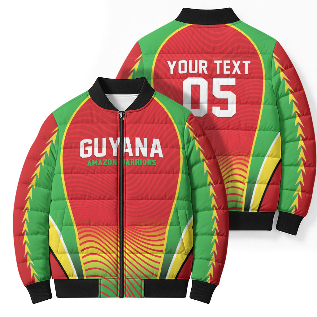Custom Guyana 2026 Cricket Bomber Puffer Jacket Come On Warriors