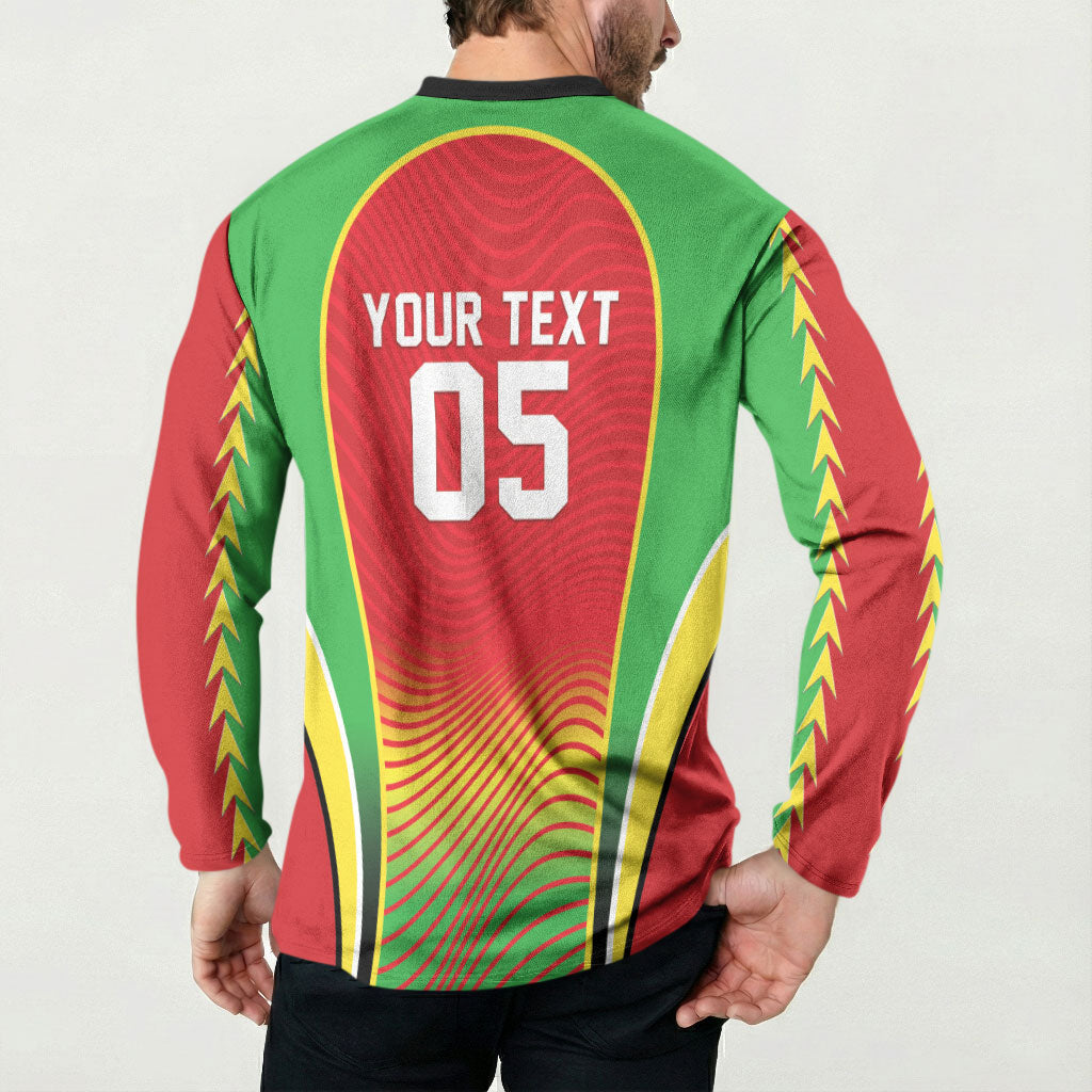 Custom Guyana 2026 Cricket Button Sweatshirt Come On Warriors
