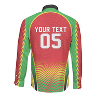Custom Guyana 2026 Cricket Long Sleeve Button Shirt Come On Warriors