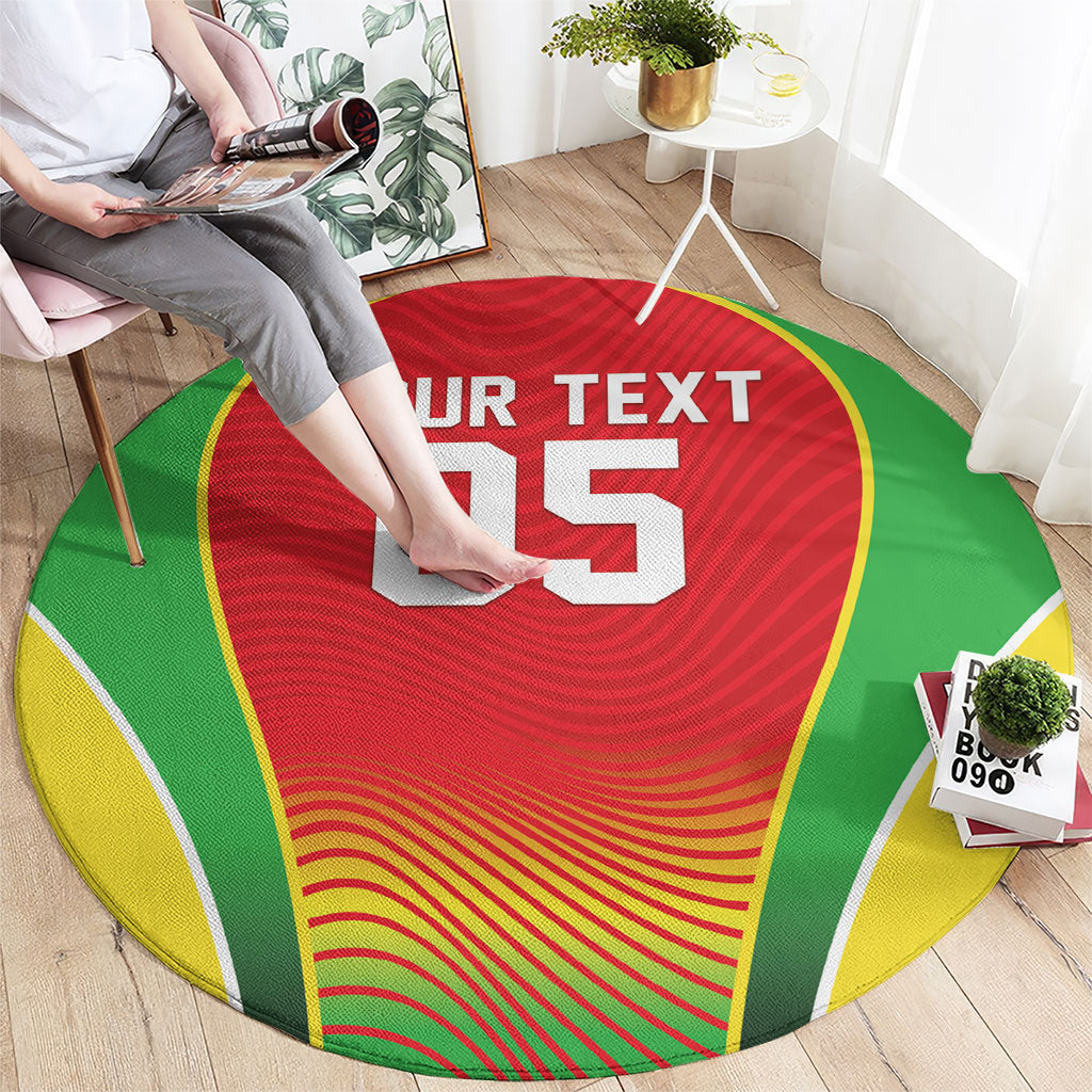 Custom Guyana 2026 Cricket Round Carpet Come On Warriors