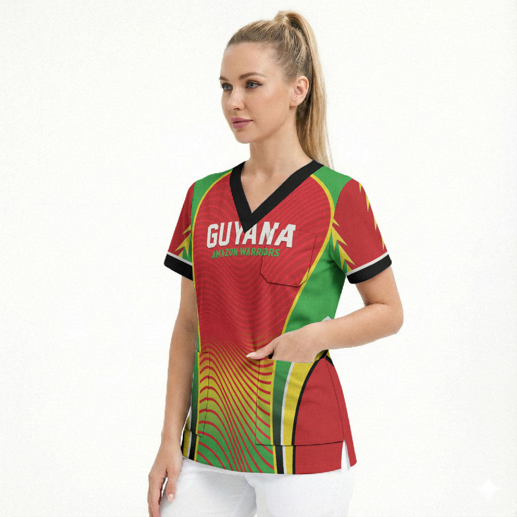 Custom Guyana 2026 Cricket Scrub Top Come On Warriors