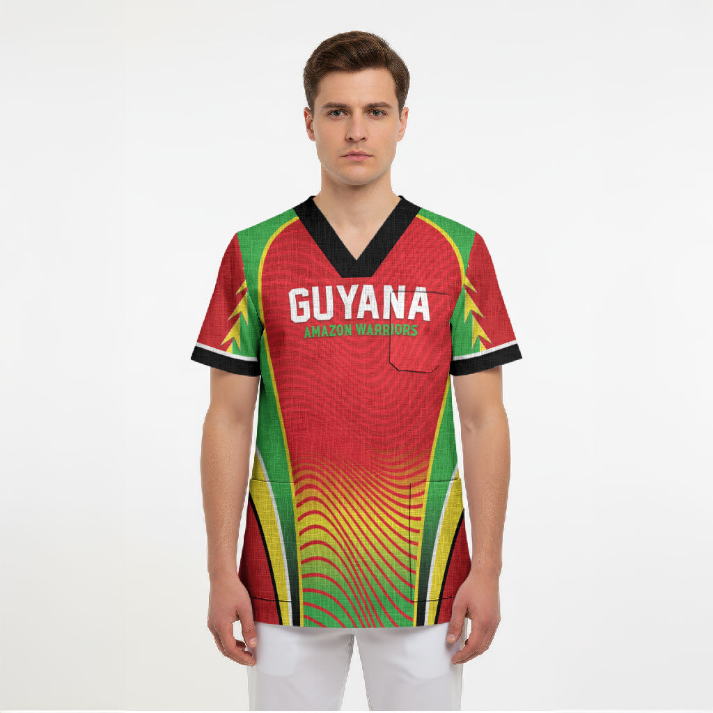 Custom Guyana 2026 Cricket Scrub Top Come On Warriors