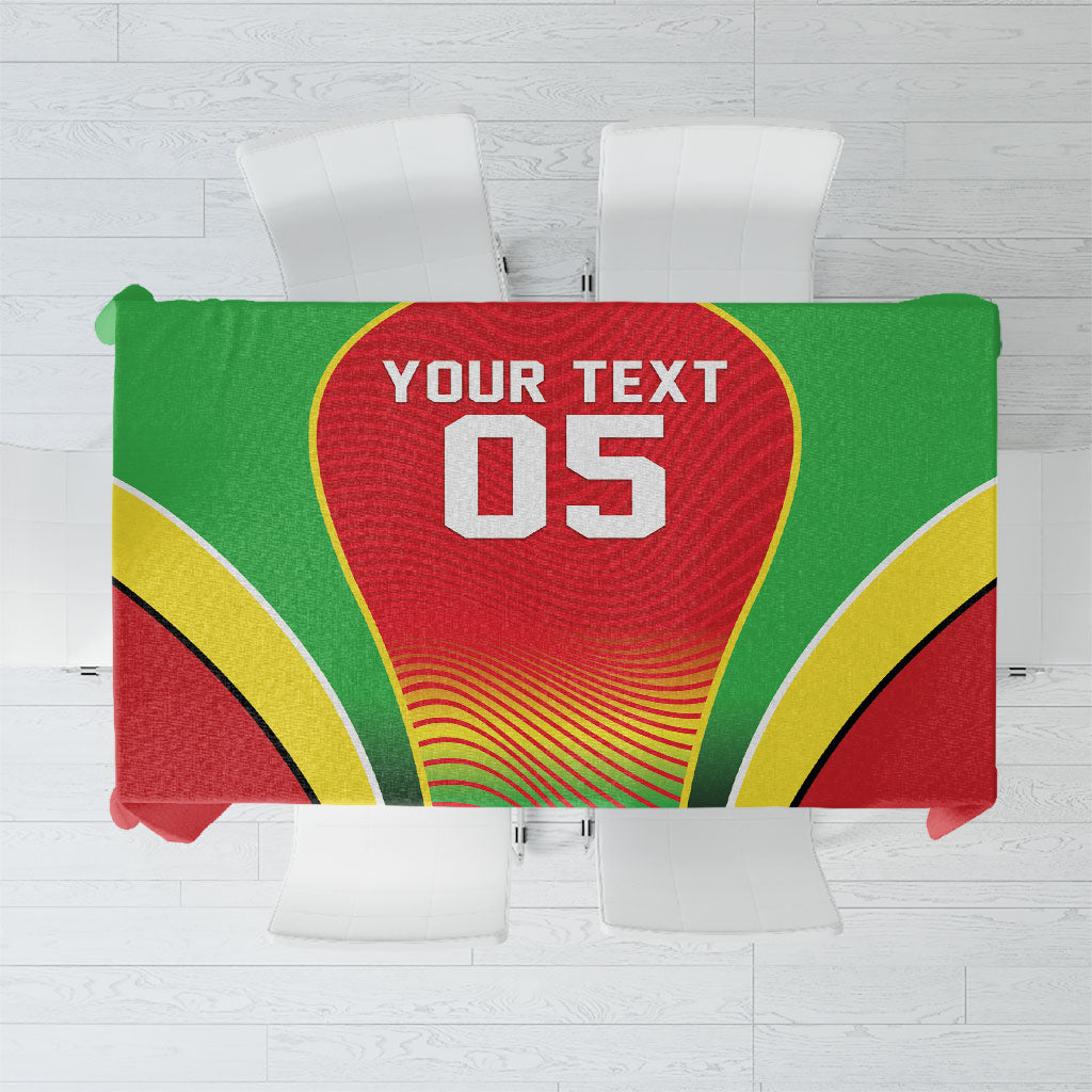 Custom Guyana 2026 Cricket Tablecloth Come On Warriors