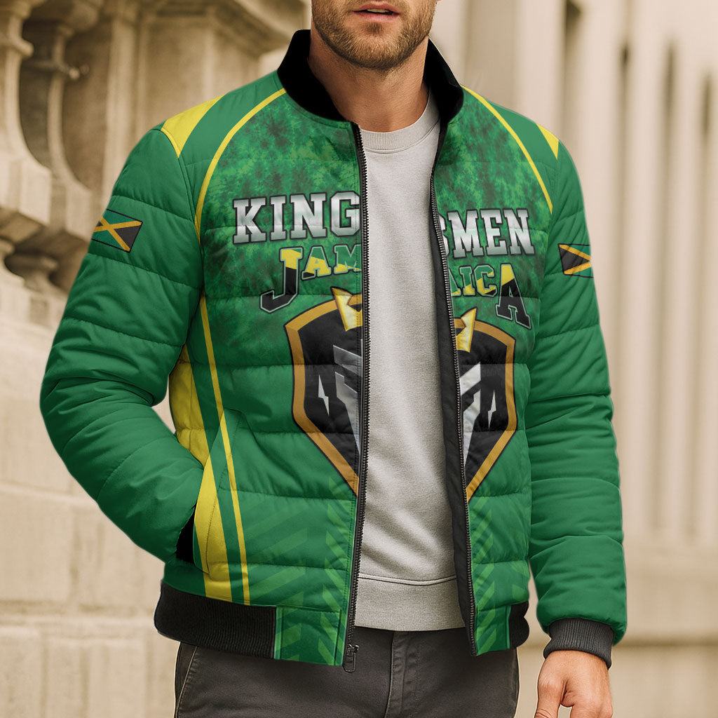 Custom Jamaica 2026 Cricket Bomber Puffer Jacket Go Champions