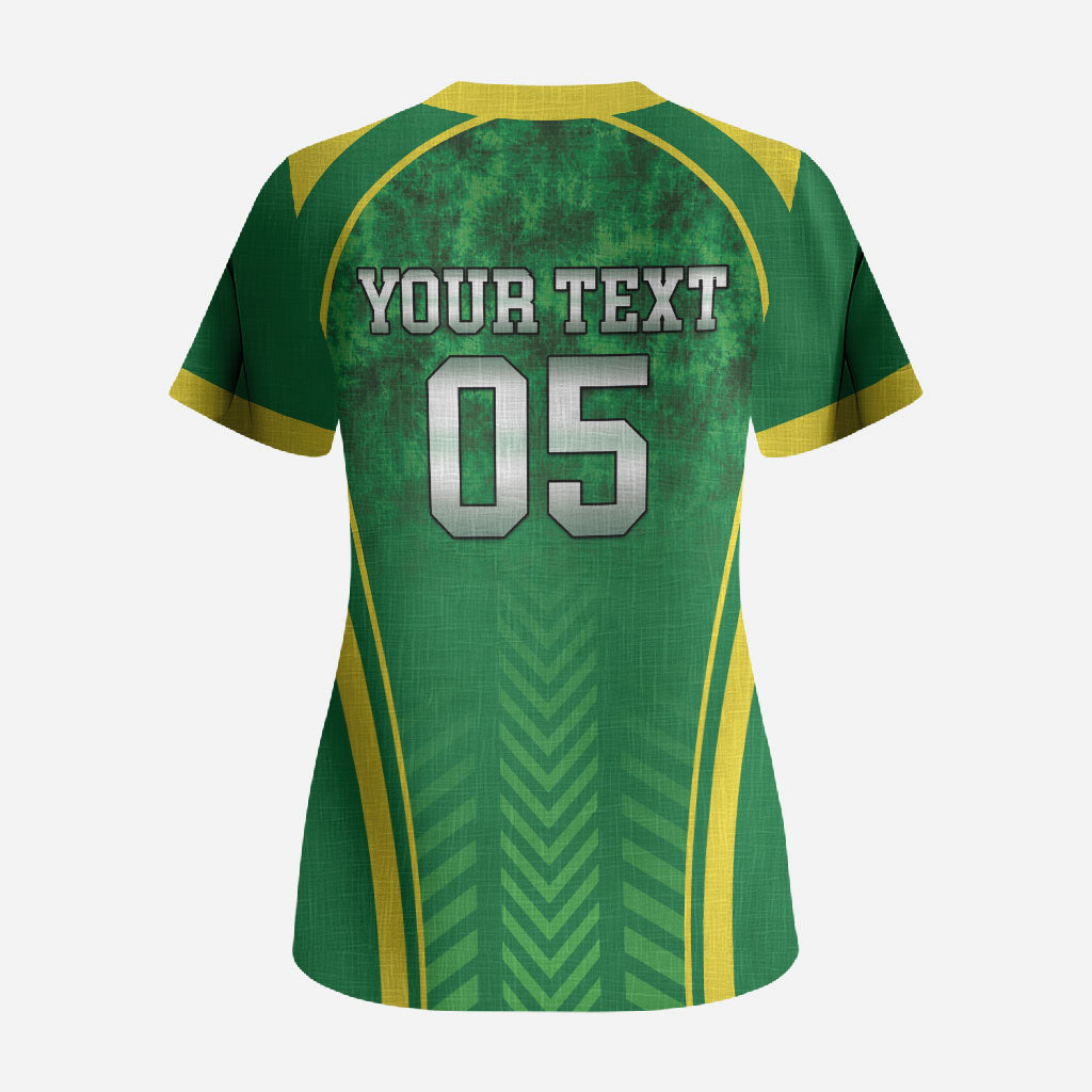 Custom Jamaica 2026 Cricket Scrub Top Go Champions