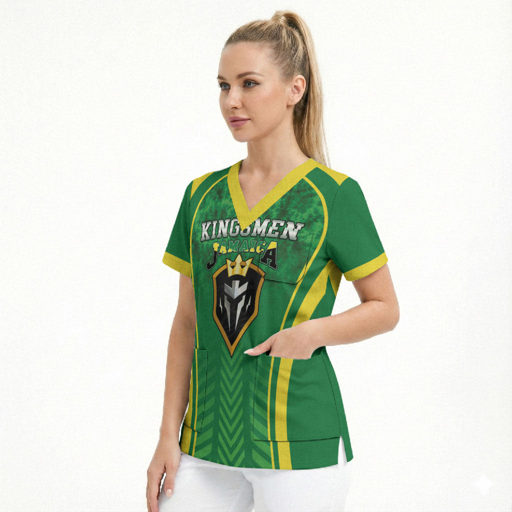 Custom Jamaica 2026 Cricket Scrub Top Go Champions