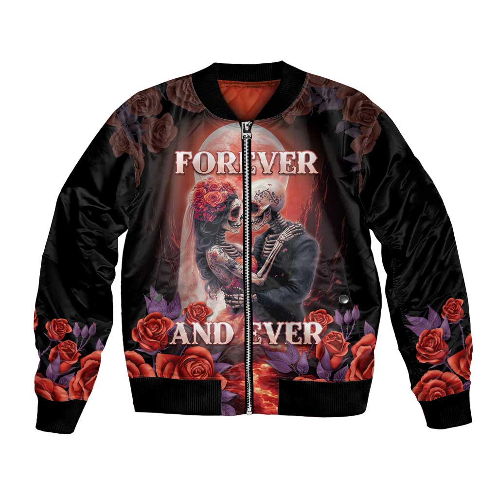 Day of Dead Couple Sugar Skull Bomber Jacket Forever and Ever!