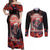 Personalised Day of Dead Couple Sugar Skull Couples Matching Off Shoulder Maxi Dress and Long Sleeve Button Shirt Forever and Ever! LT05 - Wonder Print Shop