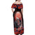 Personalised Day of Dead Couple Sugar Skull Family Matching Off Shoulder Maxi Dress and Hawaiian Shirt Forever and Ever! LT05 - Wonder Print Shop