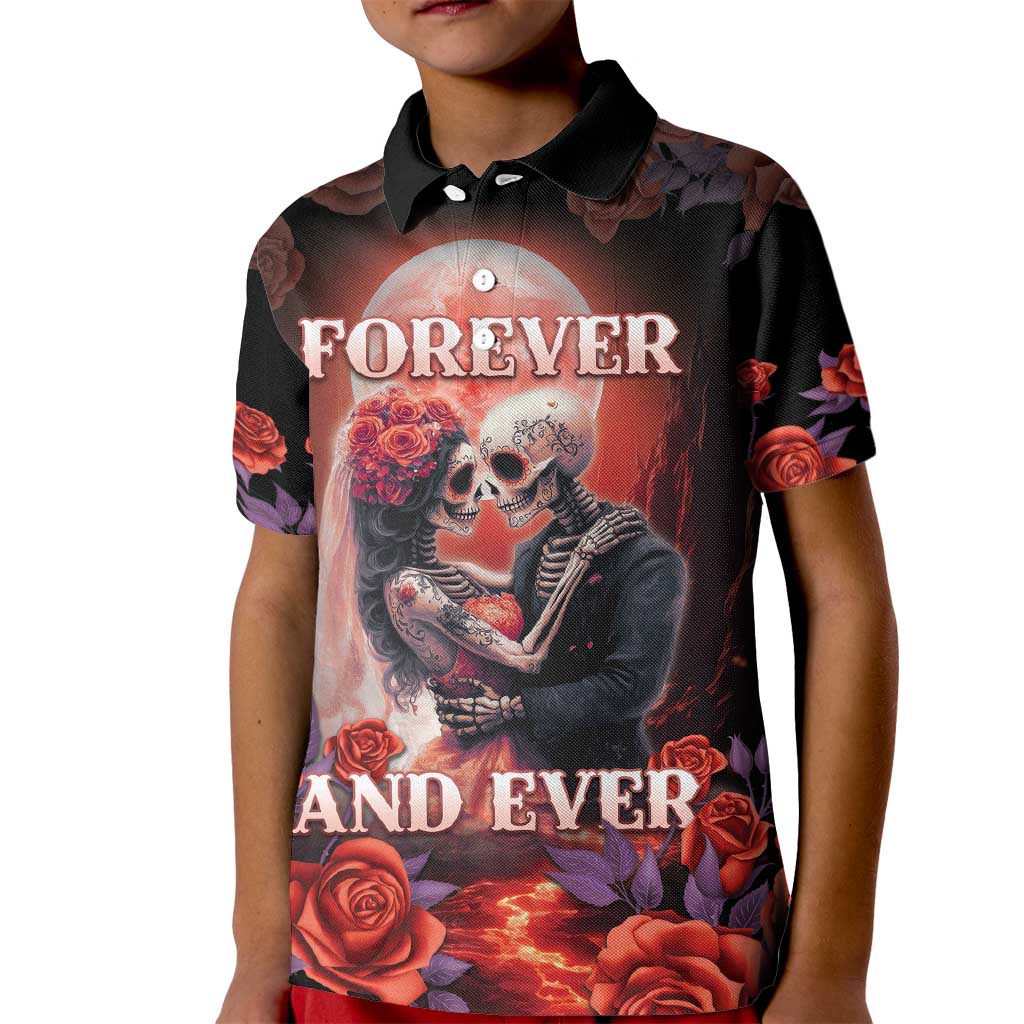 Day of Dead Couple Sugar Skull Kid Polo Shirt Forever and Ever!