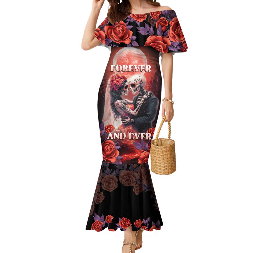 Day of Dead Couple Sugar Skull Mermaid Dress Forever and Ever!