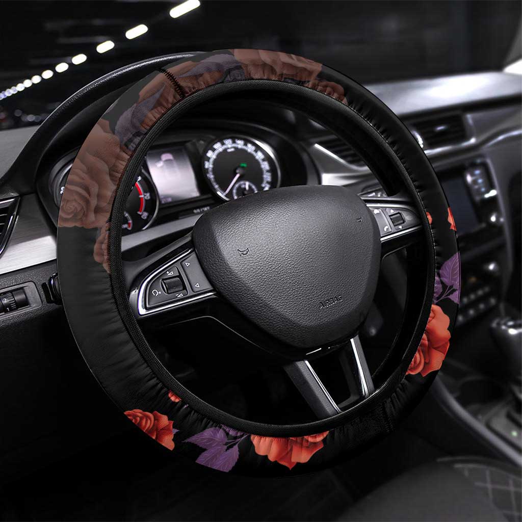 Day of Dead Couple Sugar Skull Steering Wheel Cover Forever and Ever!