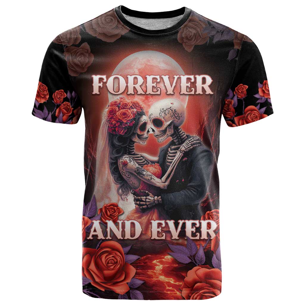 Day of Dead Couple Sugar Skull T Shirt Forever and Ever!