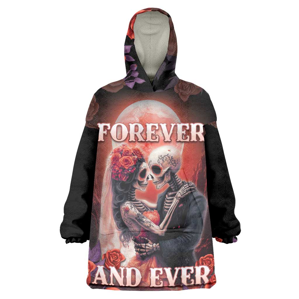 Day of Dead Couple Sugar Skull Wearable Blanket Hoodie Forever and Ever!