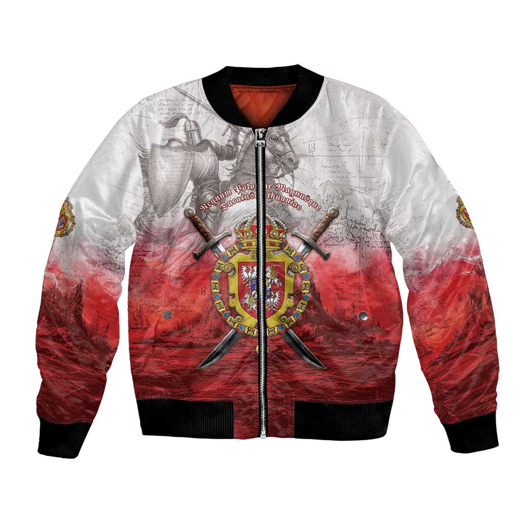 Polish-Lithuanian Commonwealth Bomber Jacket Medieval Royal Coat Of Arms Heritage