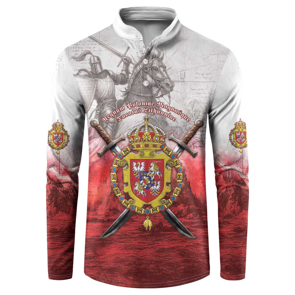 Polish-Lithuanian Commonwealth Button Sweatshirt Medieval Royal Coat Of Arms Heritage