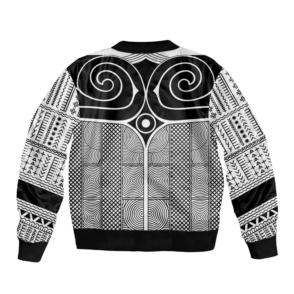 Japan Bomber Jacket Jomon Tattoo Inspiration White