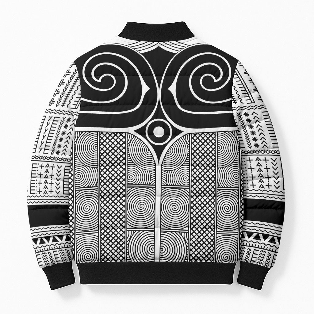 Japan Bomber Puffer Jacket Jomon Tattoo Inspiration White