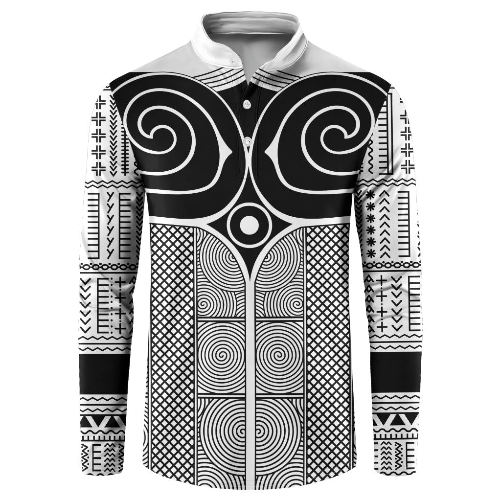 Japan Button Sweatshirt Jomon Tattoo Inspiration White
