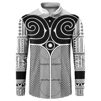 Japan Button Sweatshirt Jomon Tattoo Inspiration White