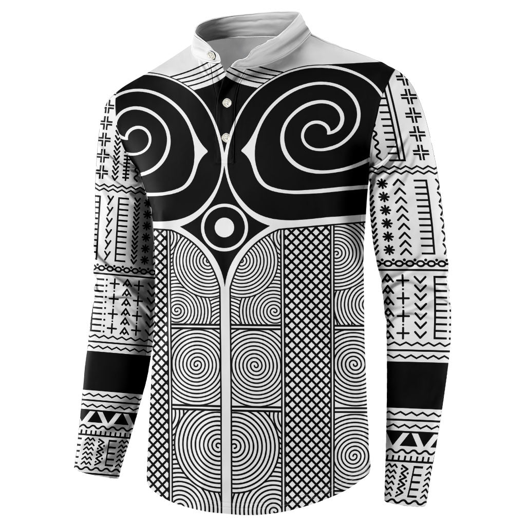 Japan Button Sweatshirt Jomon Tattoo Inspiration White