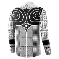 Japan Button Sweatshirt Jomon Tattoo Inspiration White