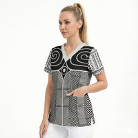 Japan Scrub Top Jomon Tattoo Inspiration White