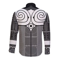 Japan Long Sleeve Button Shirt Jomon Tattoo Inspiration Black