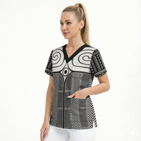 Japan Scrub Top Jomon Tattoo Inspiration Black