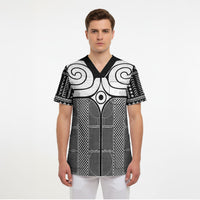 Japan Scrub Top Jomon Tattoo Inspiration Black