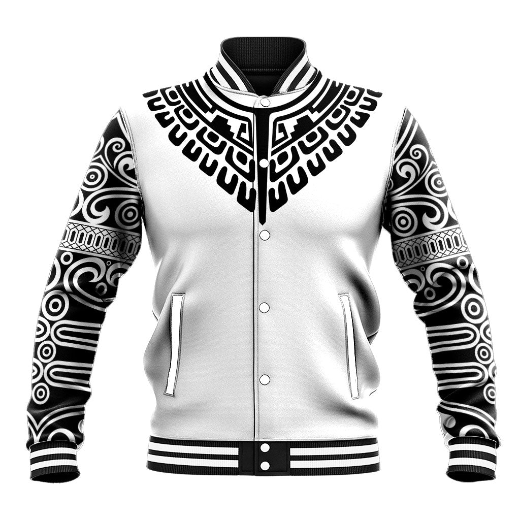 Japan Indigenous Jomon Tattoo Inspiration Baseball Jacket White Version