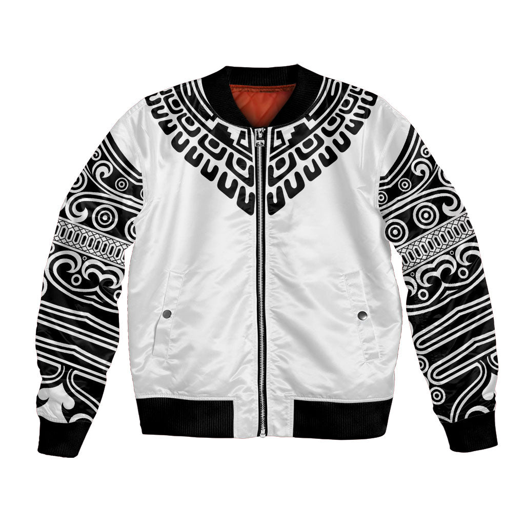 Japan Indigenous Jomon Tattoo Inspiration Bomber Jacket White Version