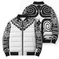 Japan Indigenous Jomon Tattoo Inspiration Bomber Puffer Jacket White Version