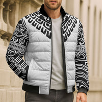 Japan Indigenous Jomon Tattoo Inspiration Bomber Puffer Jacket White Version