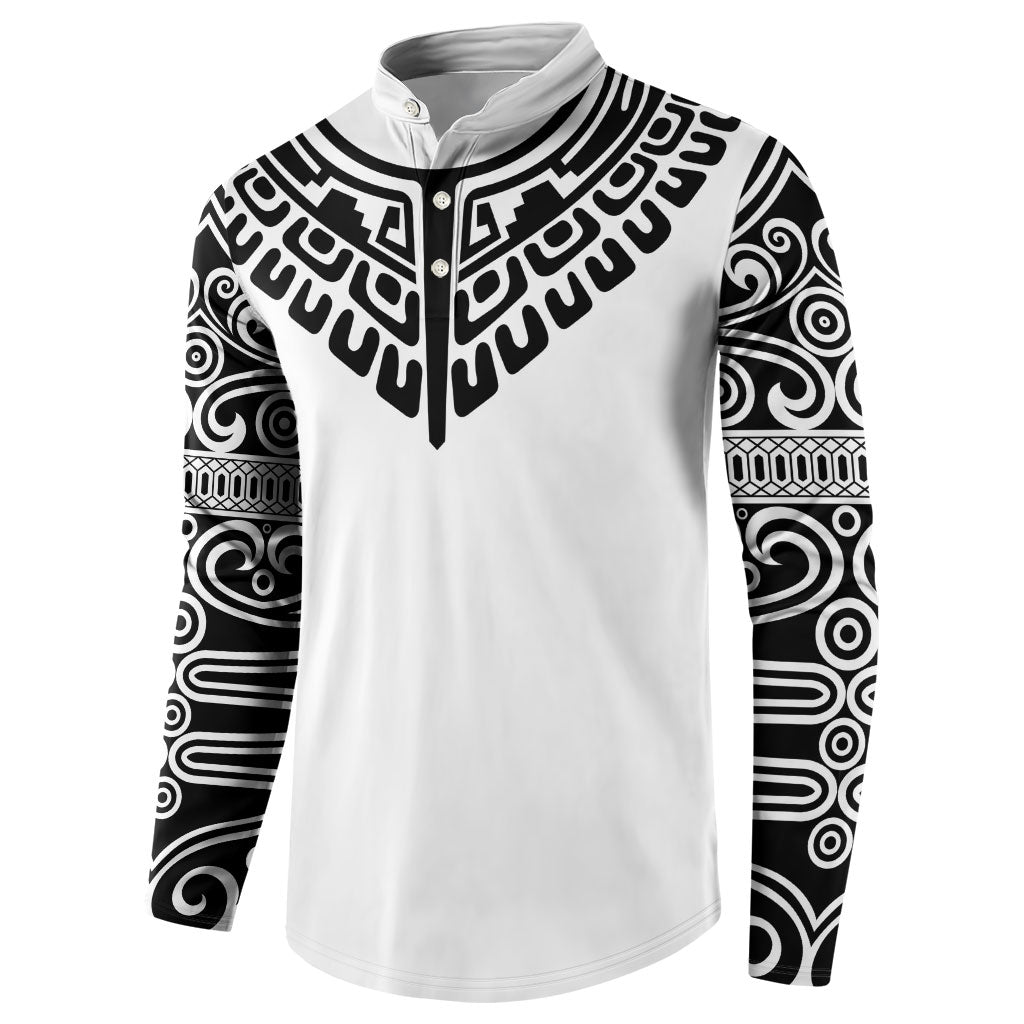 Japan Indigenous Jomon Tattoo Inspiration Button Sweatshirt White Version