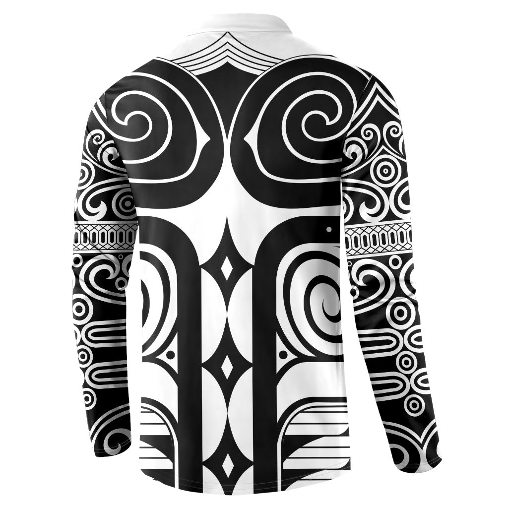 Japan Indigenous Jomon Tattoo Inspiration Button Sweatshirt White Version
