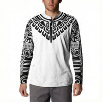 Japan Indigenous Jomon Tattoo Inspiration Button Sweatshirt White Version