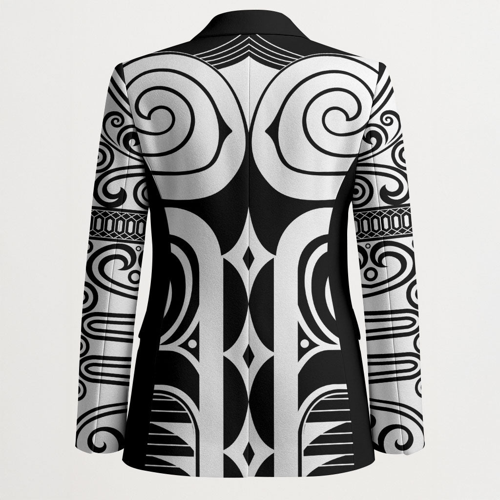 Japan Indigenous Jomon Tattoo Inspiration Blazer Black Version