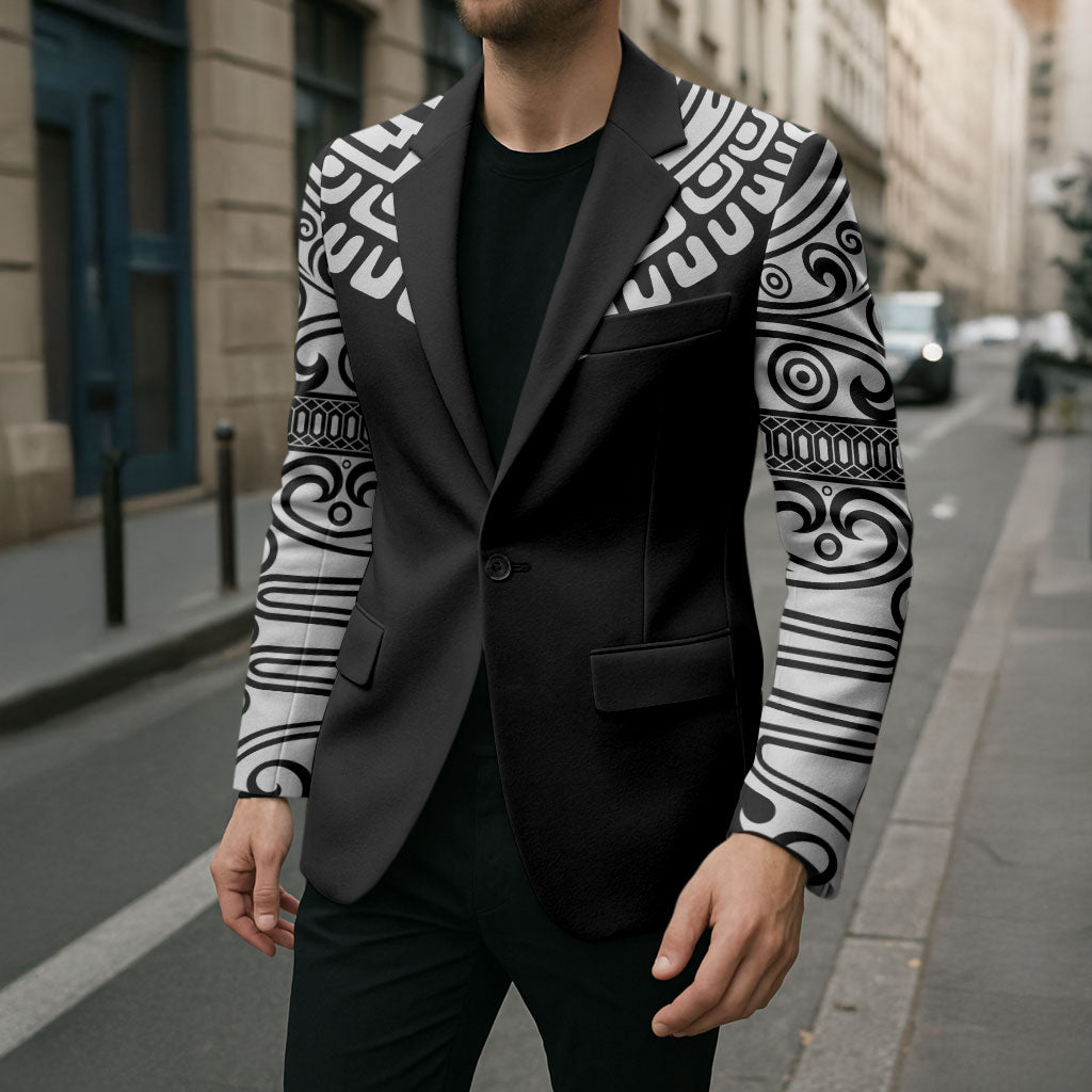 Japan Indigenous Jomon Tattoo Inspiration Blazer Black Version