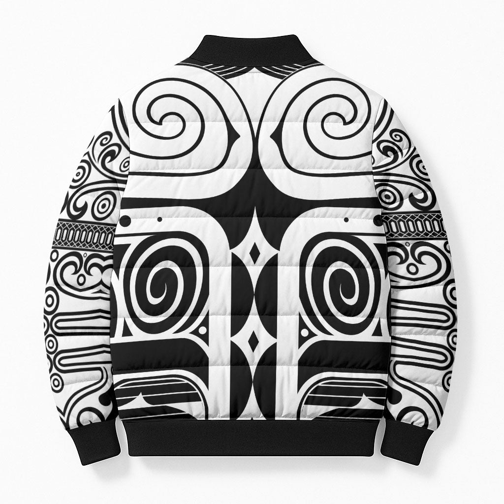 Japan Indigenous Jomon Tattoo Inspiration Bomber Puffer Jacket Black Version